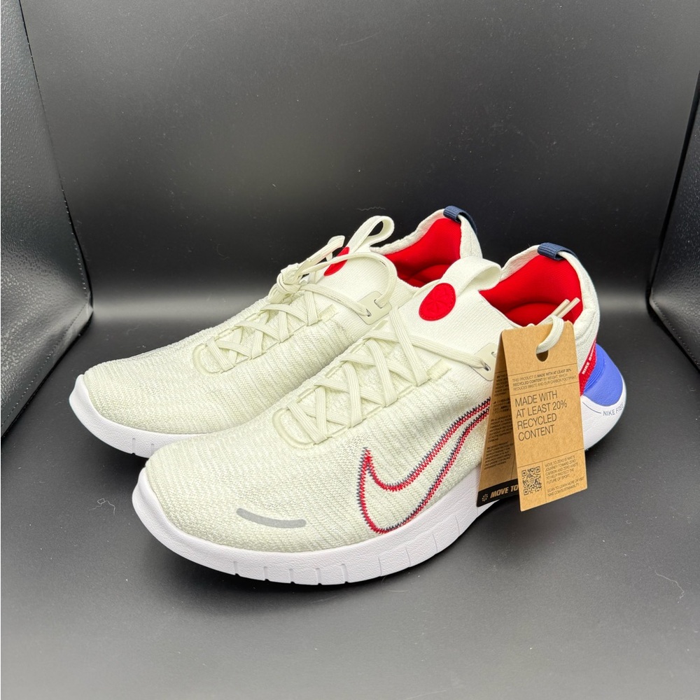 Nike Men's Free RN FK NN Running Shoes White Red Blue Size 13 Men’s